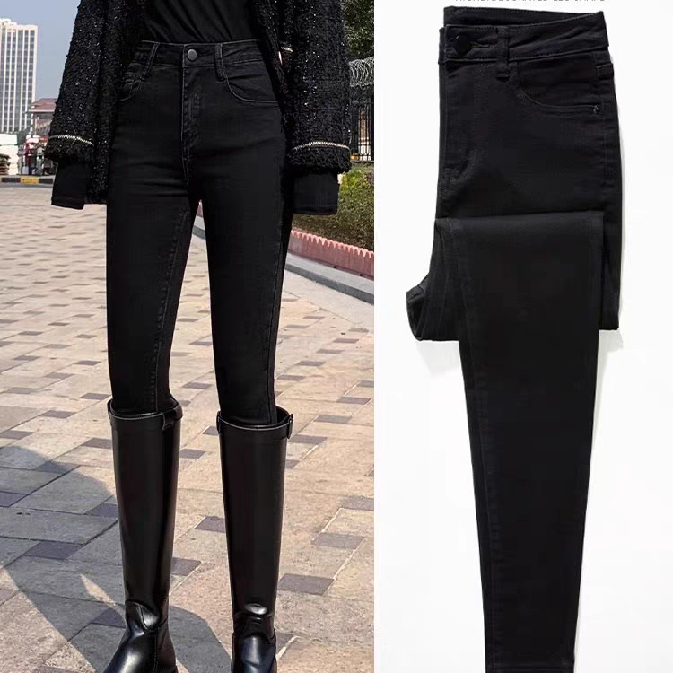 Ženske traperice od denima, visoki struk, široke nogavice, debeli materijal, proljeće 2025