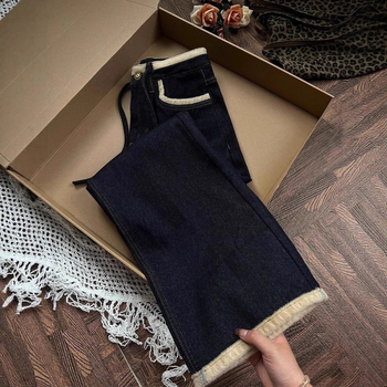 Traperice - visok pojas, ravni kroj, debeli materijal, denim pamuk, proljeće 2025