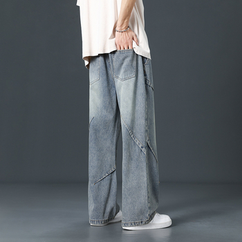 Muške traperice - srednji pojas, ravni kroj, pamuk-denim, oprani završni sloj, pogodne za sve sezone