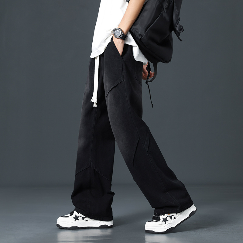 Muške traperice - srednji pojas, ravni kroj, pamuk-denim, oprani završni sloj, pogodne za sve sezone