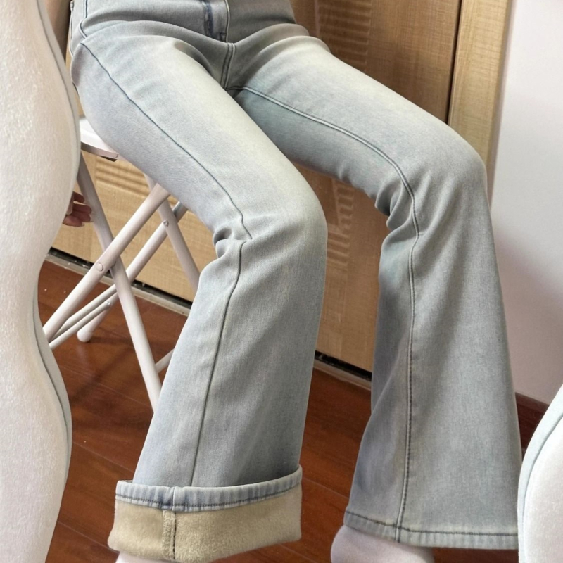Ženske traperice visokog struka, bootcut kroj, debeli denim, proljeće 2025