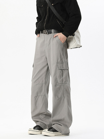 Muške široke traperice sa srednjim pojasom, kopčanje na gumbe, ravni kroj, 100% pamuk