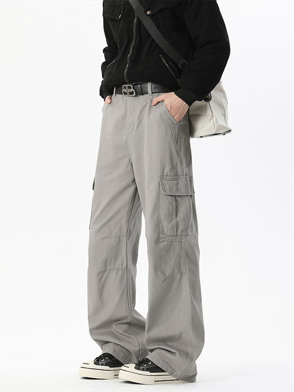 Muške široke traperice sa srednjim pojasom, kopčanje na gumbe, ravni kroj, 100% pamuk