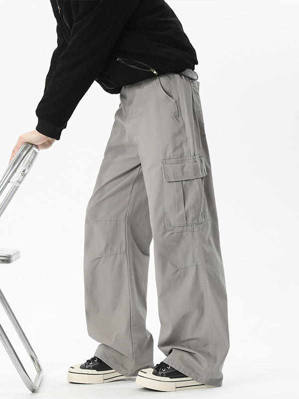 Muške široke traperice sa srednjim pojasom, kopčanje na gumbe, ravni kroj, 100% pamuk