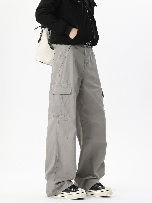 Muške široke traperice sa srednjim pojasom, kopčanje na gumbe, ravni kroj, 100% pamuk