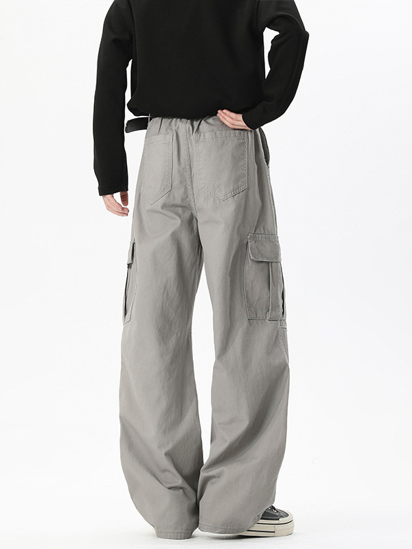 Muške široke traperice sa srednjim pojasom, kopčanje na gumbe, ravni kroj, 100% pamuk