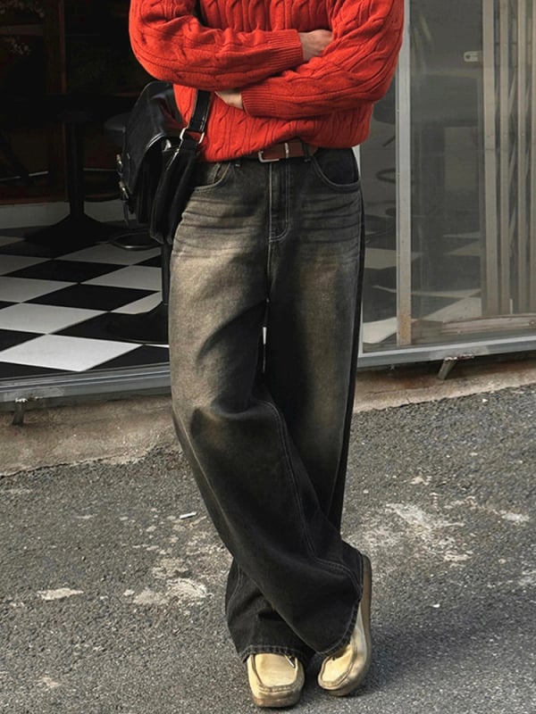 Τζιν, Κορεάτικη έκδοση, βασικό στυλ, Ντένιμ (65% βαμβάκι, 22,6% πολυεστέρας, 12,4% βισκόζη), μεσαία μέση, ίσιο παντελόνι, πλενόμενο