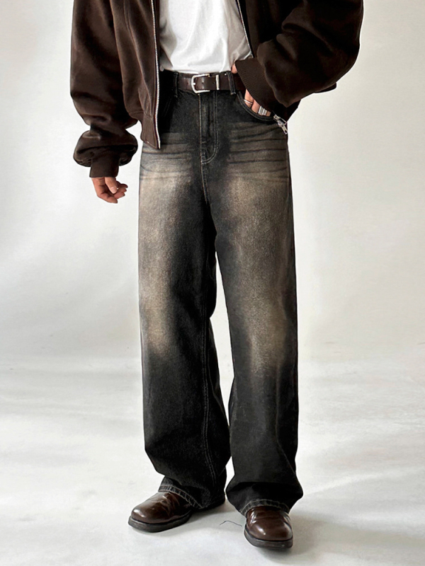 Τζιν, Κορεάτικη έκδοση, βασικό στυλ, Ντένιμ (65% βαμβάκι, 22,6% πολυεστέρας, 12,4% βισκόζη), μεσαία μέση, ίσιο παντελόνι, πλενόμενο