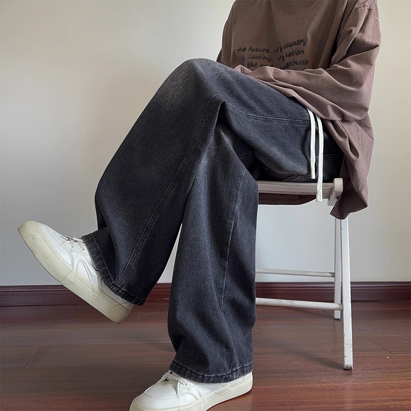 Muške traperice od denima – labav kroj, ravne nogavice, srednji porast struka, zatvarač na zip, 58% pamuka (Proljeće–Jesen)