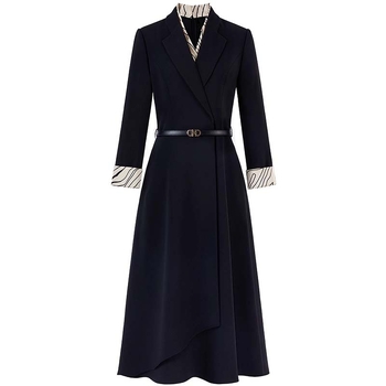 A vonalú hosszú ruha, magas derék, cipzár, poliészter ≥95%