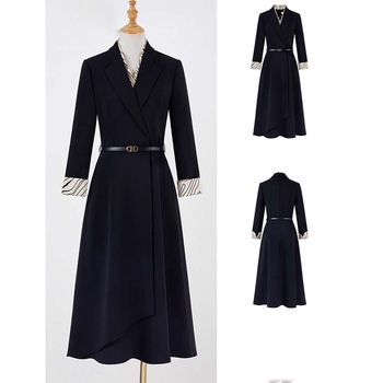 A vonalú hosszú ruha, magas derék, cipzár, poliészter ≥95%