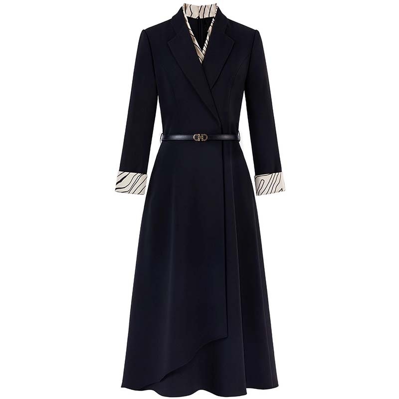 A vonalú hosszú ruha, magas derék, cipzár, poliészter ≥95%