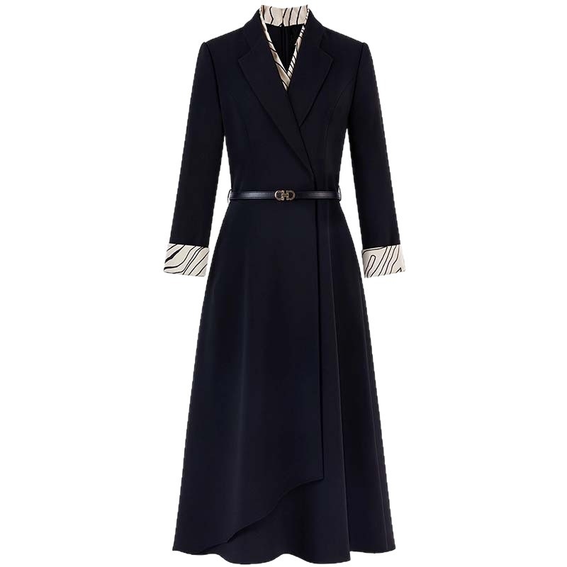 A vonalú hosszú ruha, magas derék, cipzár, poliészter ≥95%