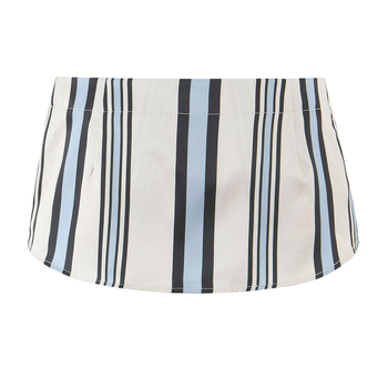 Suknja-košulja set s prugama, halter ovratnik, bez rukava, poliester/organična pamuka, proljeće 2025, kolažni šavovi