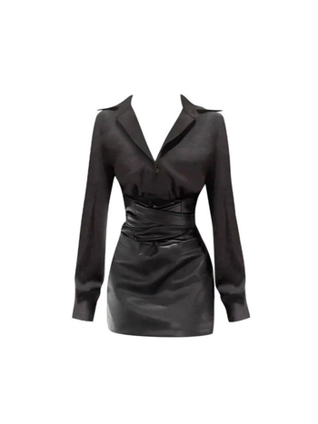 Korea-stiilis elegantne kaheosaline komplekt pikkade varrukatega ja lühikese seelikuga, 3D muster, kolaasio õmblus, polüester, sügisesesese 2025