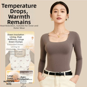 All-In-One Down termovest, mudel 8006, pikkade varrukatega, ilma rinnahoidjata aluskihiga, topeltkihiline