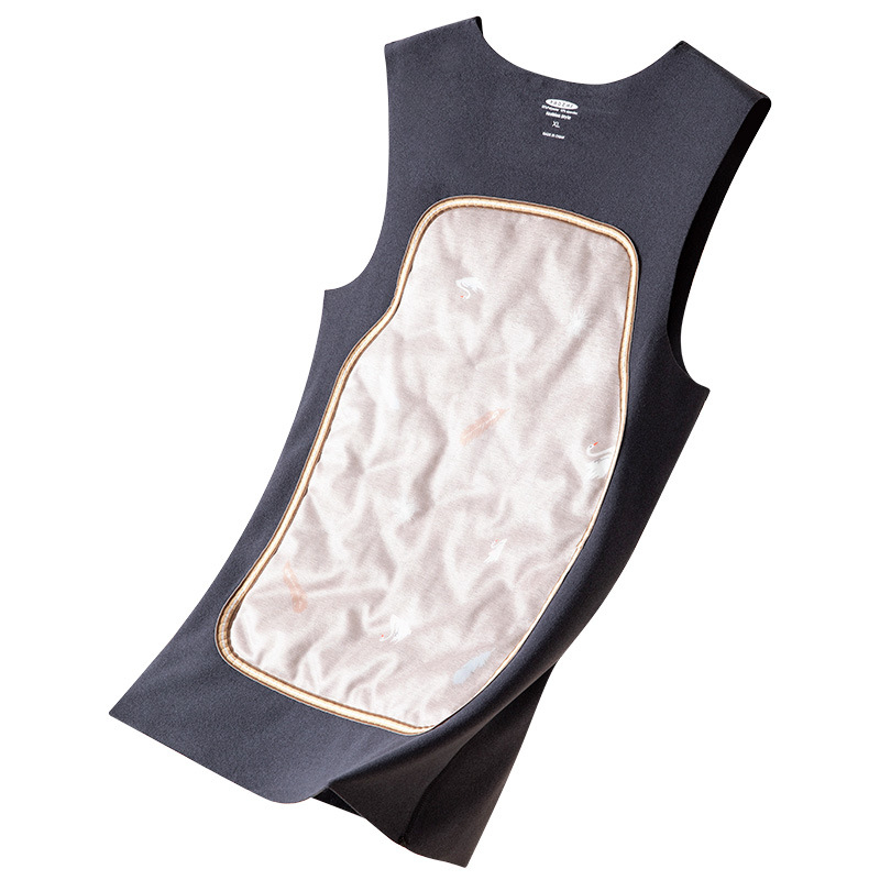 Férfiaknak szánt meleg mellény has- és hátsó védelemmel - fleeceszálas bélés, vastag dupla réteg, V-nyakú, kationikus anyag, 90–95% poliészter