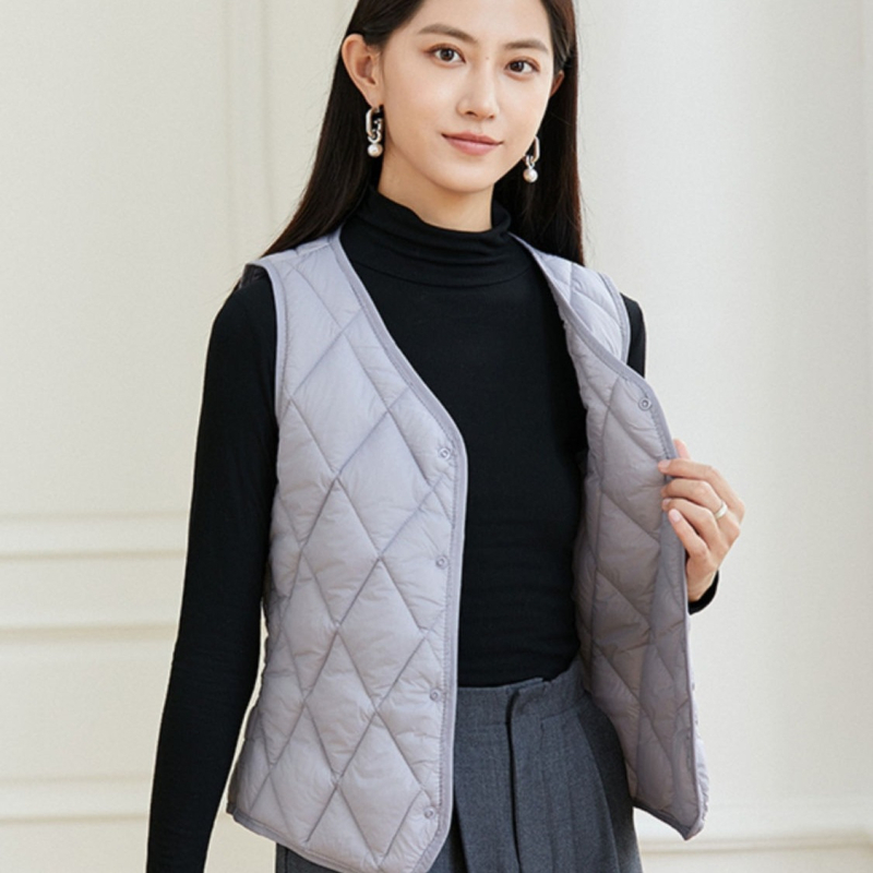 NŐI MELLÉNY – Klaszikus stílus, V-nyakú gallér, Rayon anyag, Könnyű meleg belső bélés