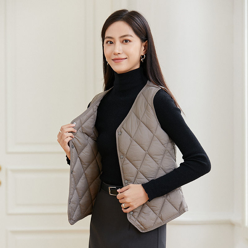 NŐI MELLÉNY – Klaszikus stílus, V-nyakú gallér, Rayon anyag, Könnyű meleg belső bélés