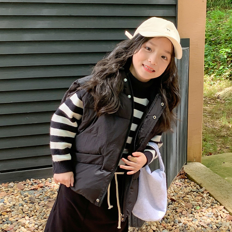 Vaikų gobtuvinė pūkinė liemenė žiemai, universali, 3–8 metų amžiaus