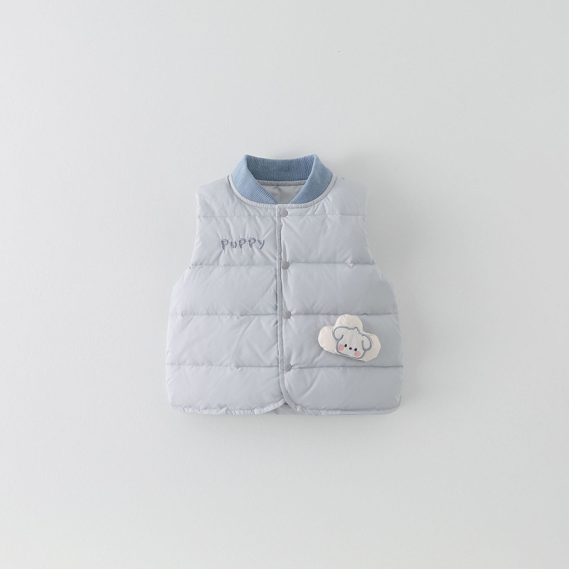 Vaikiška down liemenė be rankovių, unisex, užpildas: duck down; pūkų užpildas 86–90%; sutankinta šiluma; tinkama naujagimiams 0–12 mėnesių; rudens–žiemos apranga