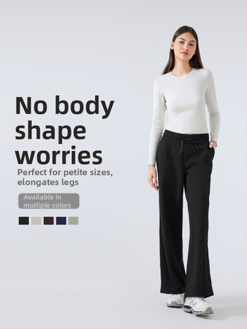 Moterų žieminės sportinės kelnės su aukštu liemeniu, laisvas kirpimas, medvilnės mišinio audinys (28% medvilnė), be pamušalo, išlaiko šilumą, tinka bėgimui ir treniruotėms