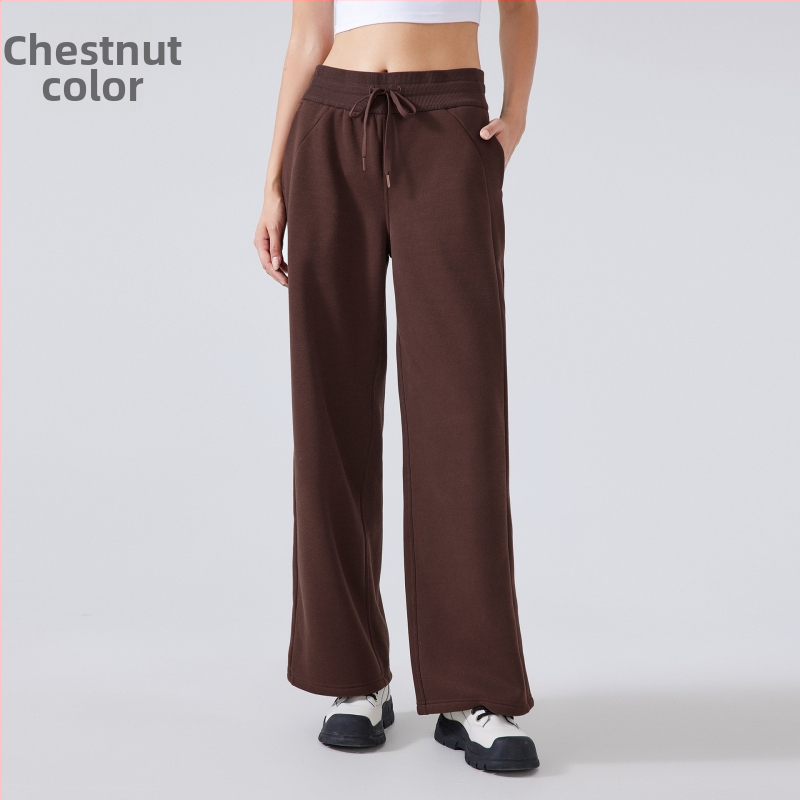 Moterų žieminės sportinės kelnės su aukštu liemeniu, laisvas kirpimas, medvilnės mišinio audinys (28% medvilnė), be pamušalo, išlaiko šilumą, tinka bėgimui ir treniruotėms