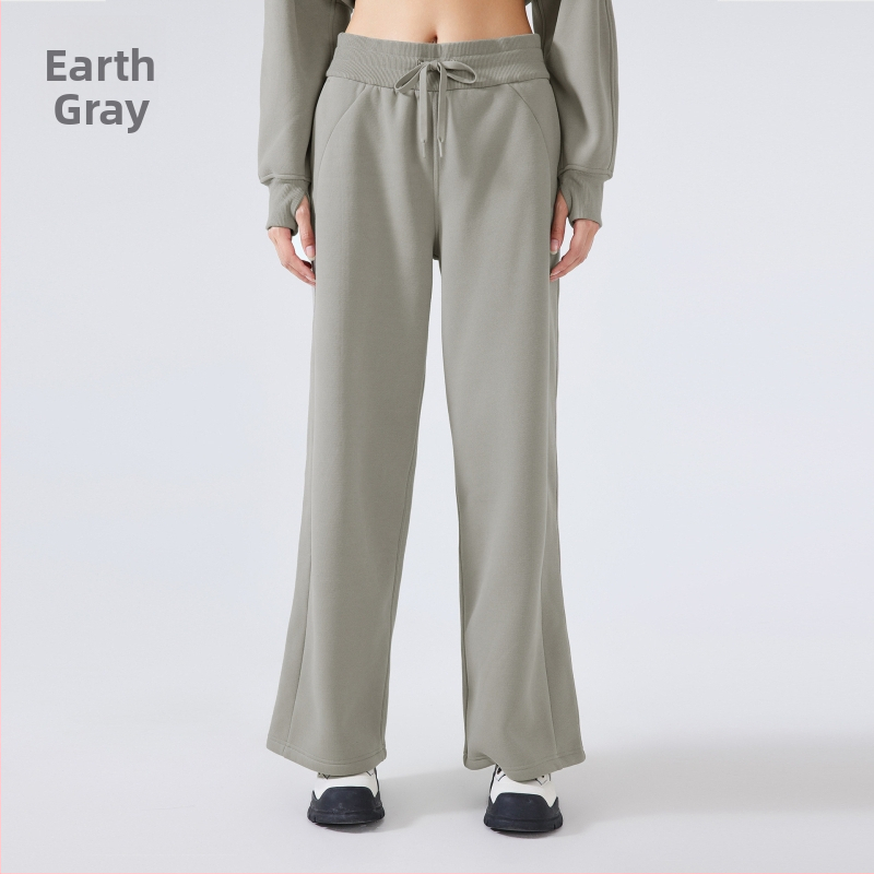 Moterų žieminės sportinės kelnės su aukštu liemeniu, laisvas kirpimas, medvilnės mišinio audinys (28% medvilnė), be pamušalo, išlaiko šilumą, tinka bėgimui ir treniruotėms