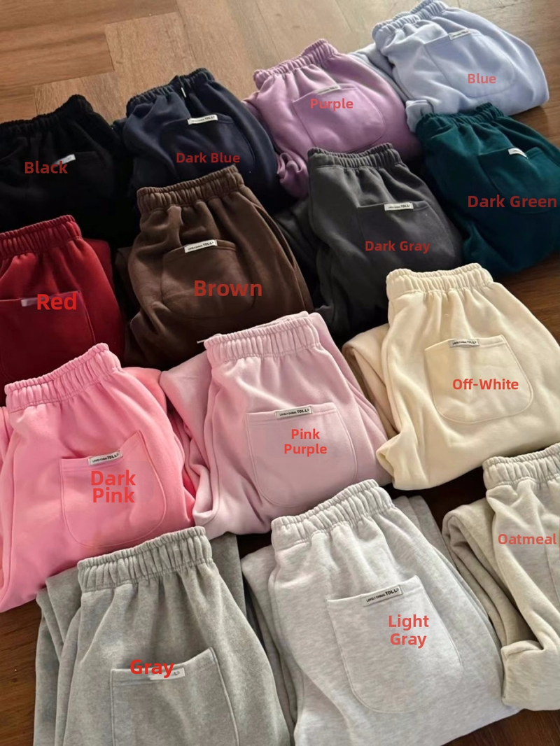 Moterų sportinės kelnės, laisvas kirpimas, elastinė juosta, gatvės/hip-hop stilius, 95%+ medvilnė, pavasaris 2025