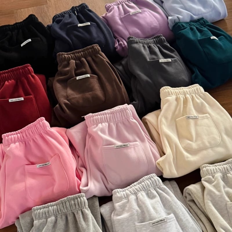 Moterų sportinės kelnės, laisvas kirpimas, elastinė juosta, gatvės/hip-hop stilius, 95%+ medvilnė, pavasaris 2025