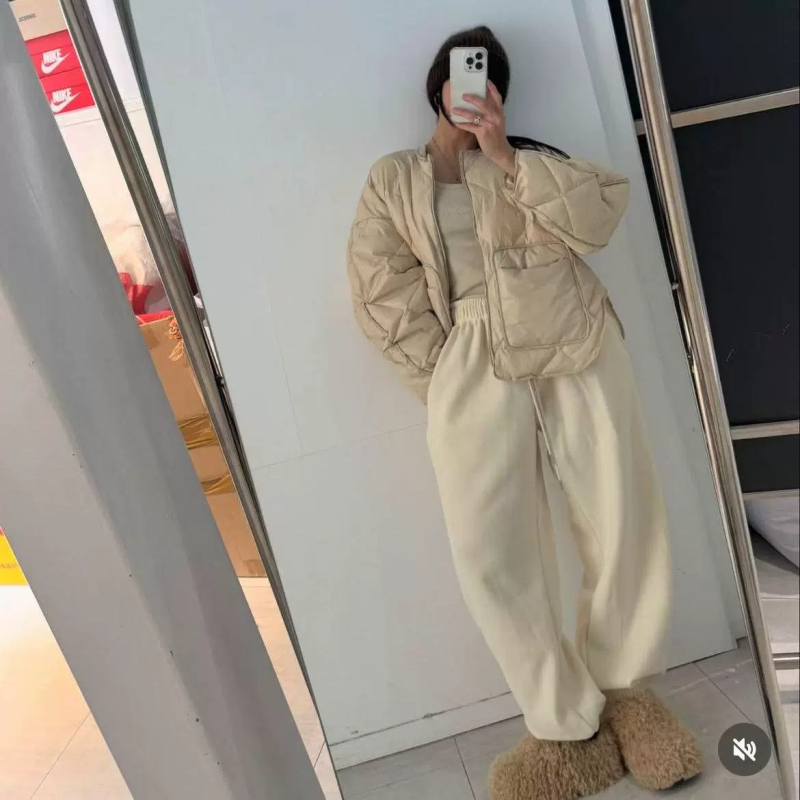 Moterų sportinės kelnės, laisvas kirpimas, elastinė juosta, gatvės/hip-hop stilius, 95%+ medvilnė, pavasaris 2025