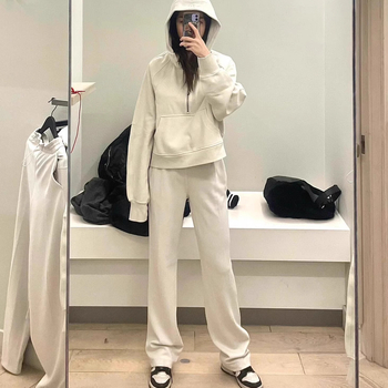 Lulufend Moterų tiesių kelnių Air Pants, Modal, mikroelastika, pavasaris 2025, kasdienis japonų-korejiečių stilius