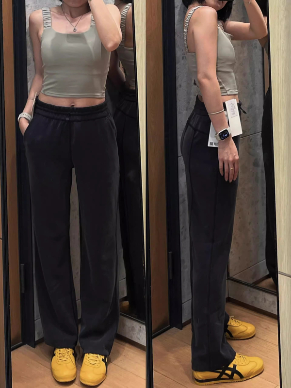 Lulufend Moterų tiesių kelnių Air Pants, Modal, mikroelastika, pavasaris 2025, kasdienis japonų-korejiečių stilius