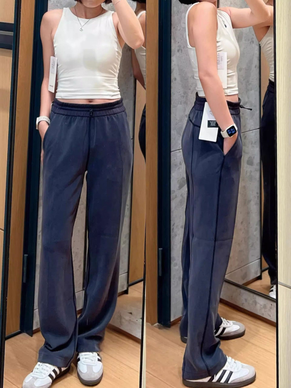 Lulufend Moterų tiesių kelnių Air Pants, Modal, mikroelastika, pavasaris 2025, kasdienis japonų-korejiečių stilius