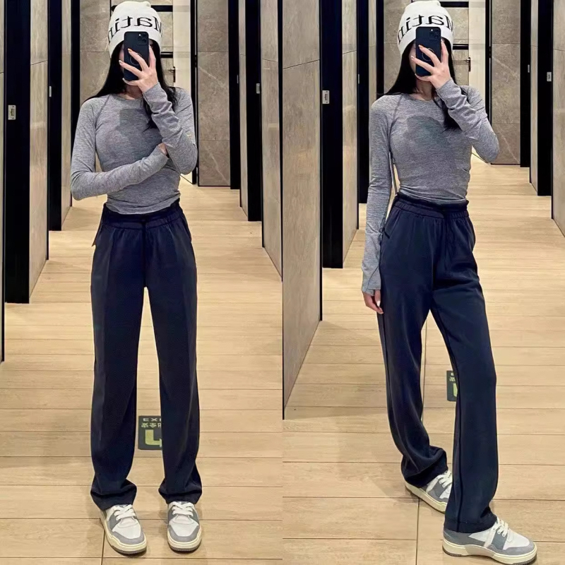 Lulufend Moterų tiesių kelnių Air Pants, Modal, mikroelastika, pavasaris 2025, kasdienis japonų-korejiečių stilius