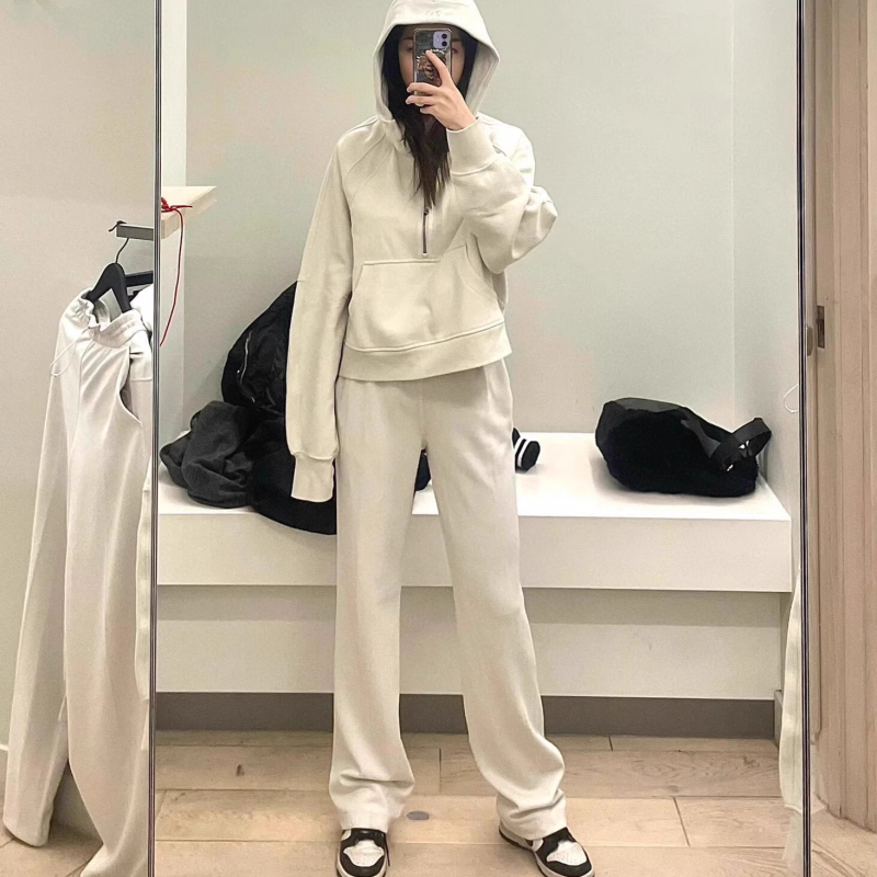 Lulufend Moterų tiesių kelnių Air Pants, Modal, mikroelastika, pavasaris 2025, kasdienis japonų-korejiečių stilius