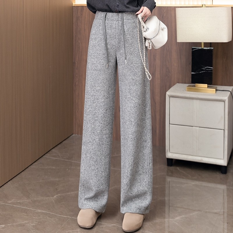 Γυναικείοι παντελόνες Scimitar, από μαλλιού μείγμα, ψηλή μέση, παχύ ύφασμα, χειμώνας 2025