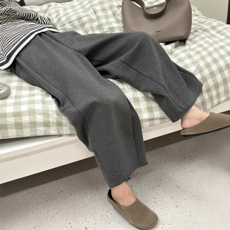 Női fleece-öltökkel bélelt, széles szárú sportnadrág, magas derekú, 9/10 hossz, téli 2025 kollekció, elegáns városi viselet