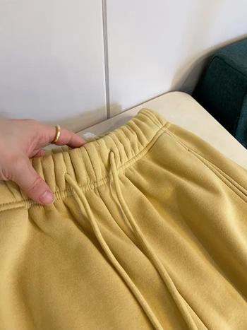 Pantaloni trening femei cu fleece, două moduri de purtare, talie înaltă, croială lejeră dreaptă, pentru toamnă-iarna, groși