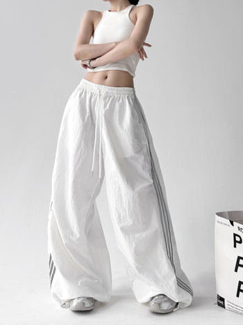 Női casual nadrág, egyenes szárú, utcai stílus, középmagas derék, 95% poliészter, hosszú