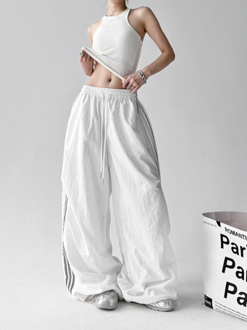 Női casual nadrág, egyenes szárú, utcai stílus, középmagas derék, 95% poliészter, hosszú