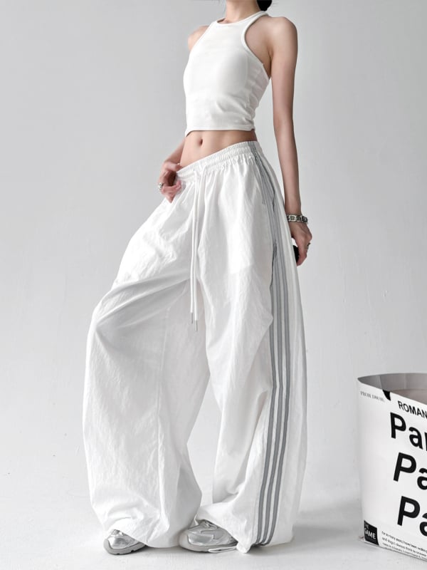 Női casual nadrág, egyenes szárú, utcai stílus, középmagas derék, 95% poliészter, hosszú