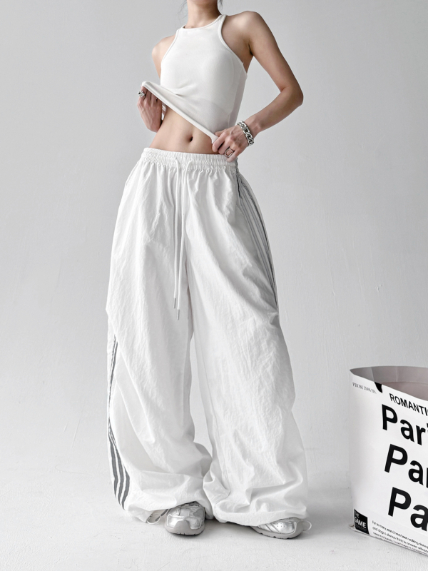 Női casual nadrág, egyenes szárú, utcai stílus, középmagas derék, 95% poliészter, hosszú