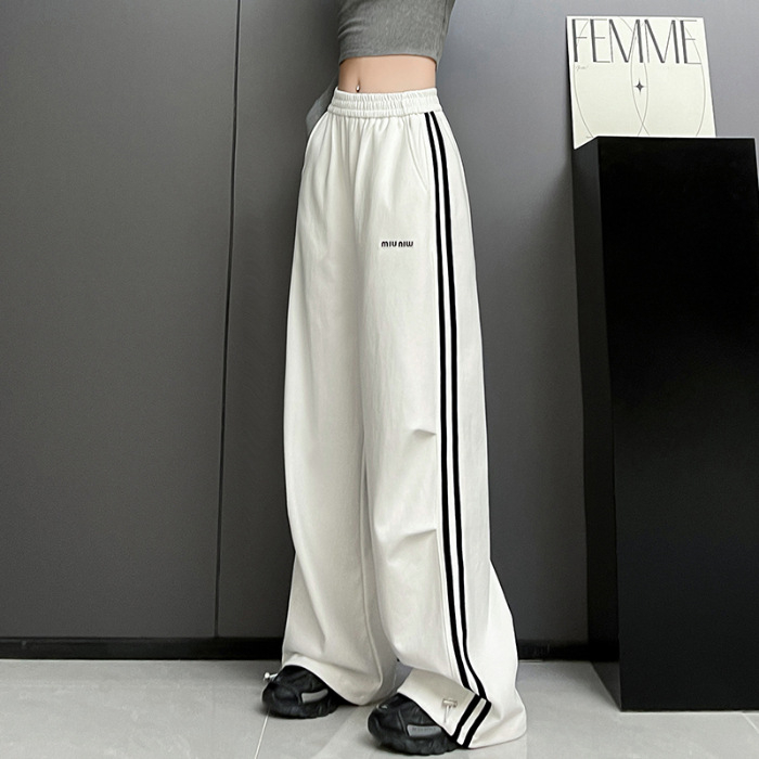 Női magas derekú, széles lábú casual nadrág, 70–80% pamut, őszi 2024