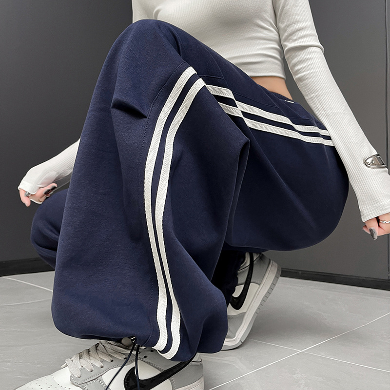 Női magas derekú, széles lábú casual nadrág, 70–80% pamut, őszi 2024