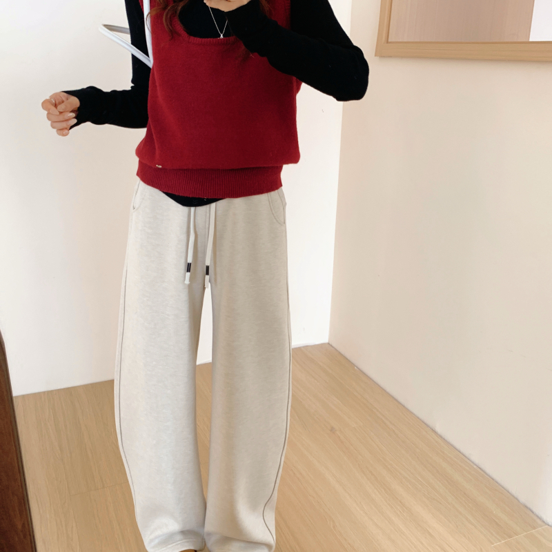 Pamut-elasztán szabadidőnadrág, laza fazon, magas derék, mikroelasticitás