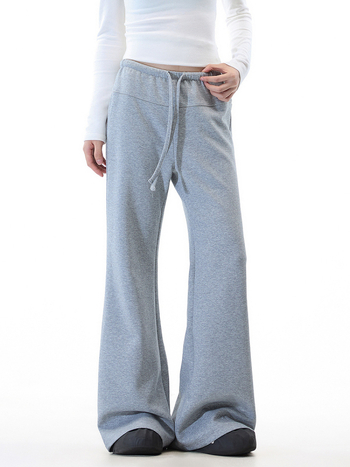 Uniszex laza sportnadrág kötős derékkal, amerikai retro stílus, bő szabású, egyenes, padlóig érő fazon