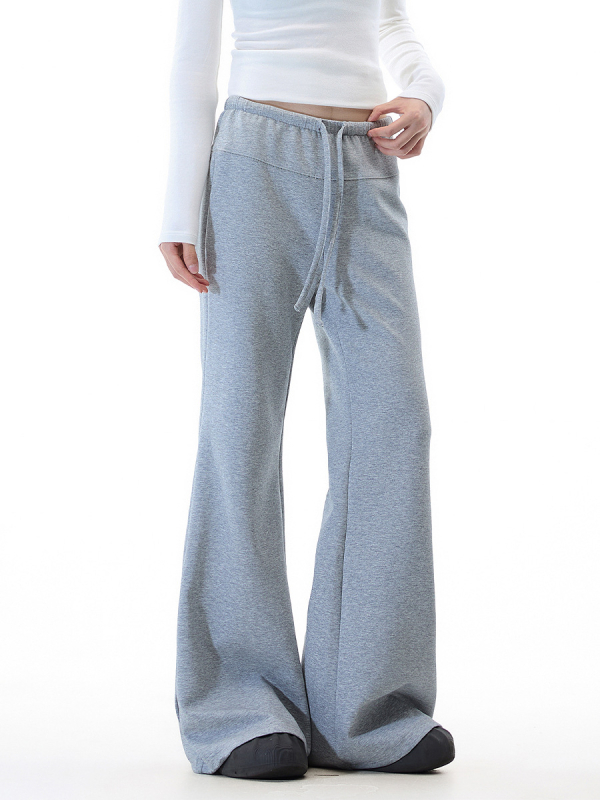 Uniszex laza sportnadrág kötős derékkal, amerikai retro stílus, bő szabású, egyenes, padlóig érő fazon