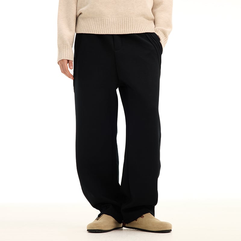 Talvised vabast stiilis sportlikud püksid, sirge säärega, terry kangas, 51% polüester, keskmine vöökoht, kaal 260–310 g