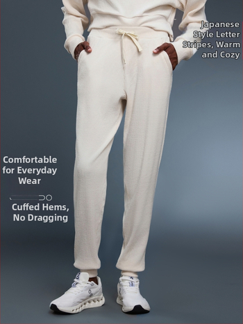 Moterų džogeriai su aukštu juosmeniu ir raišteliu, laisvo kirpimo, kvėpuojantis medvilnės-poliesterio mišinys, tinka bėgiojimui ir treniruotėms